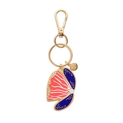 Fervent Feather Flower Enamel Keyring  -  Erstwilder  -  Quirky Resin and Enamel Accessories