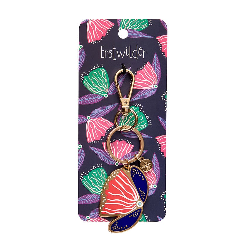 Fervent Feather Flower Enamel Keyring  -  Erstwilder  -  Quirky Resin and Enamel Accessories