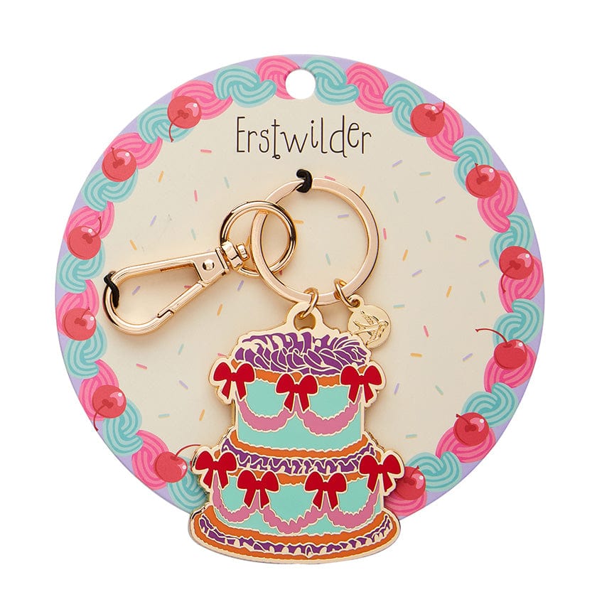 Vintage Dreams Showstopper Cake Key Ring  -  Erstwilder  -  Quirky Resin and Enamel Accessories