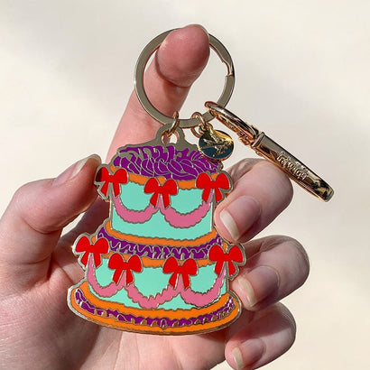 Vintage Dreams Showstopper Cake Key Ring  -  Erstwilder  -  Quirky Resin and Enamel Accessories