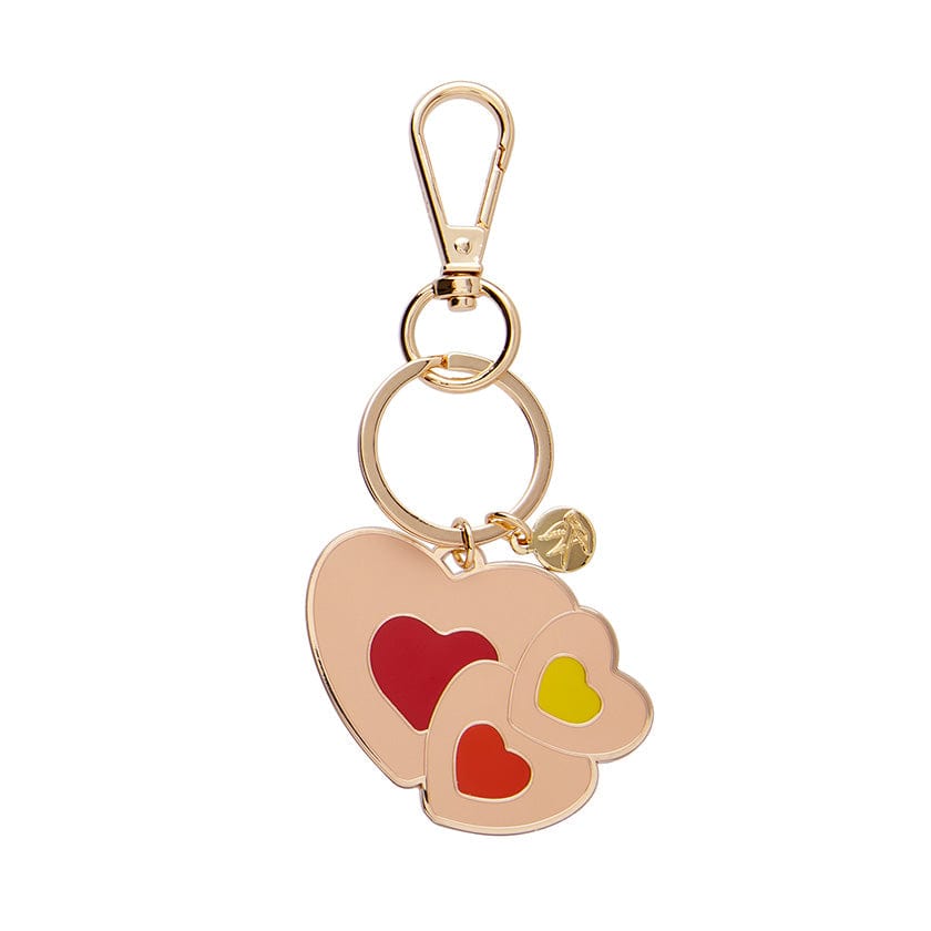 Lolly Heart Cookies Key Ring  -  Erstwilder  -  Quirky Resin and Enamel Accessories