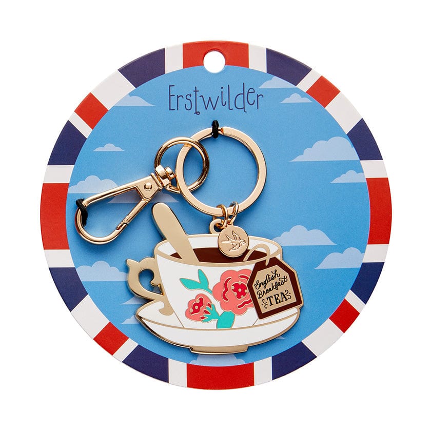 Fancy a Cuppa Enamel Key Ring  -  Erstwilder  -  Quirky Resin and Enamel Accessories