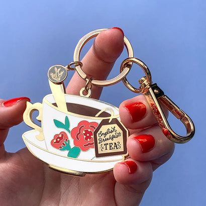 Fancy a Cuppa Enamel Key Ring  -  Erstwilder  -  Quirky Resin and Enamel Accessories