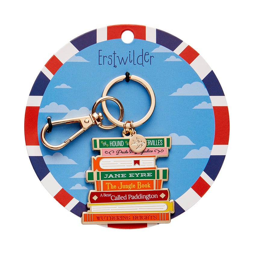 Literary Gems Enamel Key Ring  -  Erstwilder  -  Quirky Resin and Enamel Accessories