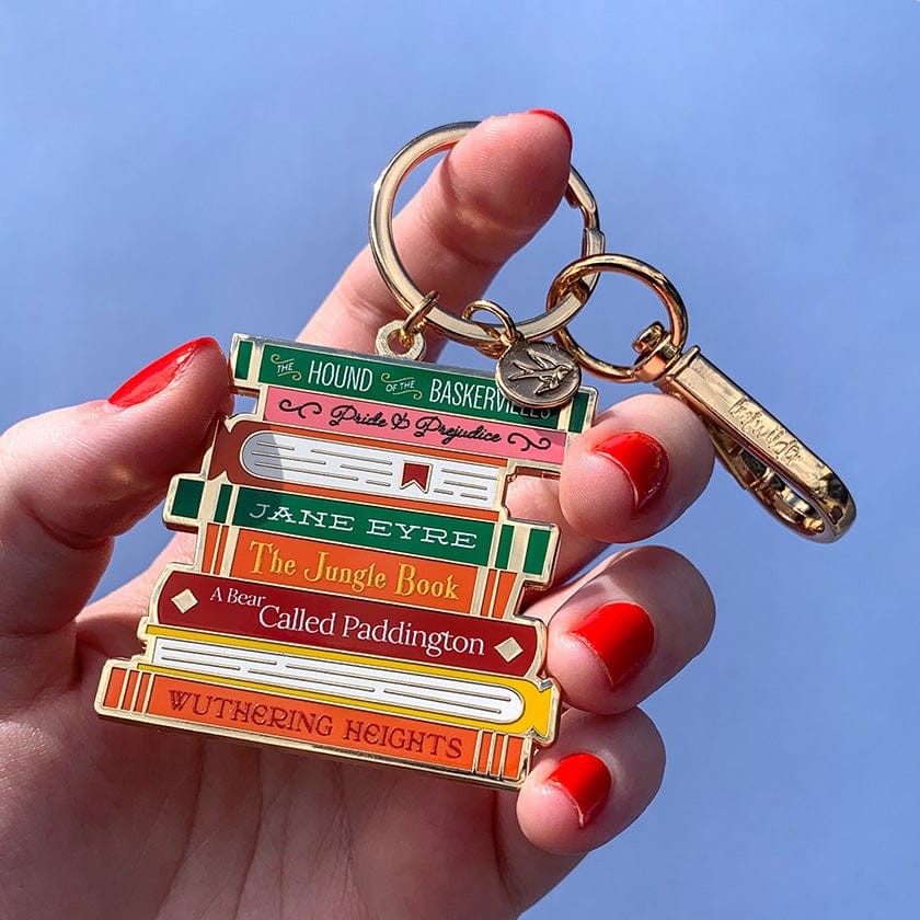 Literary Gems Enamel Key Ring  -  Erstwilder  -  Quirky Resin and Enamel Accessories