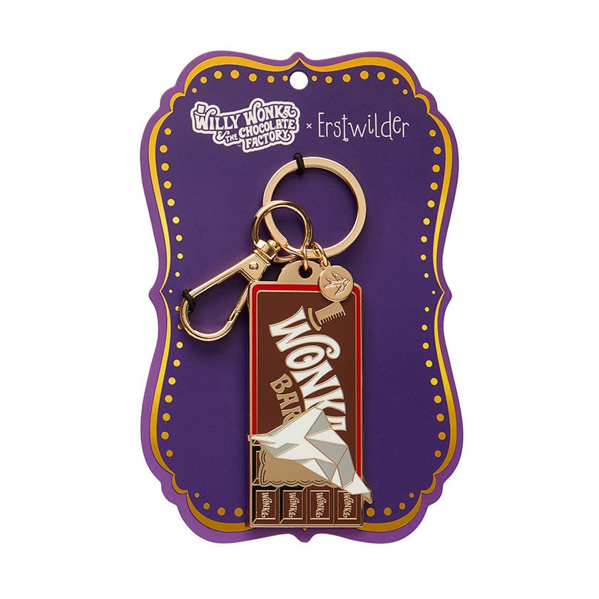 Winning Wonka Bar Enamel Key Ring  -  Erstwilder  -  Quirky Resin and Enamel Accessories