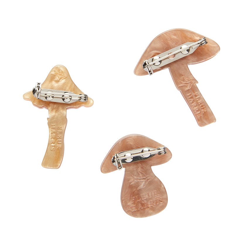 Field Of Mushrooms Mini Brooch Set  -  Erstwilder  -  Quirky Resin and Enamel Accessories