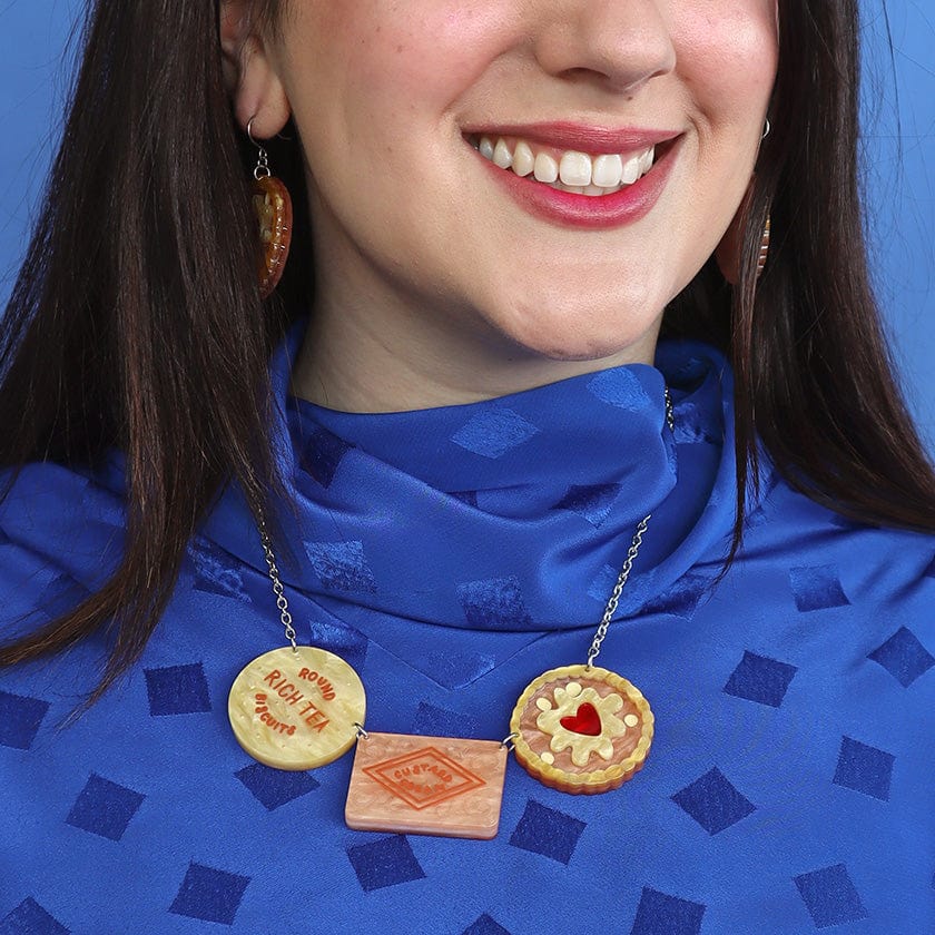 A Biscuit or Three Necklace  -  Erstwilder  -  Quirky Resin and Enamel Accessories