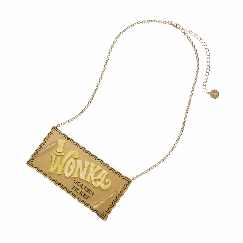 Golden Ticket Necklace  -  Erstwilder  -  Quirky Resin and Enamel Accessories