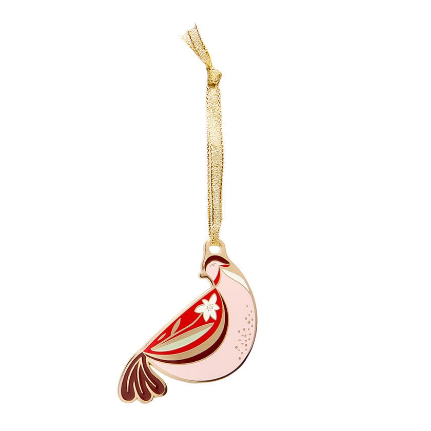 Partridge Perfection Enamel Tree Ornament  -  Erstwilder  -  Quirky Resin and Enamel Accessories