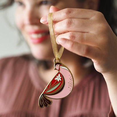 Partridge Perfection Enamel Tree Ornament  -  Erstwilder  -  Quirky Resin and Enamel Accessories