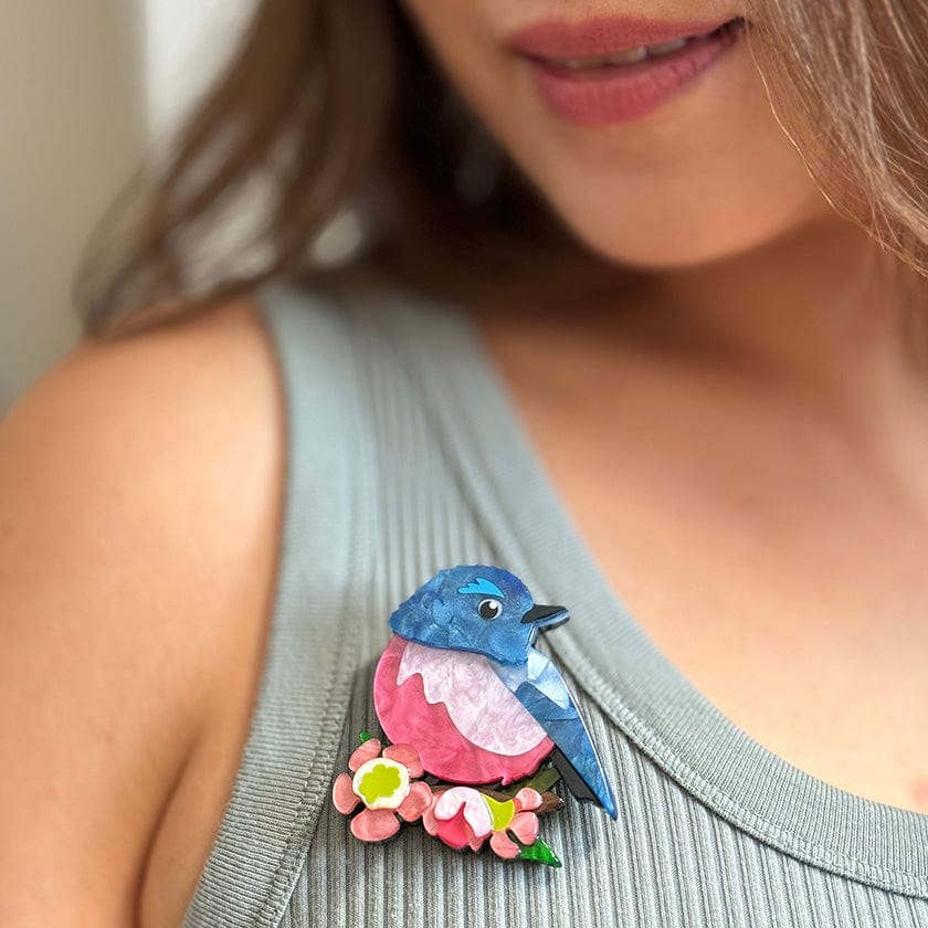 Riley the Robin Brooch  -  Erstwilder  -  Quirky Resin and Enamel Accessories