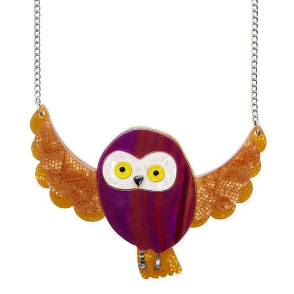 14K Gold Owl Pendant with Heart Body
