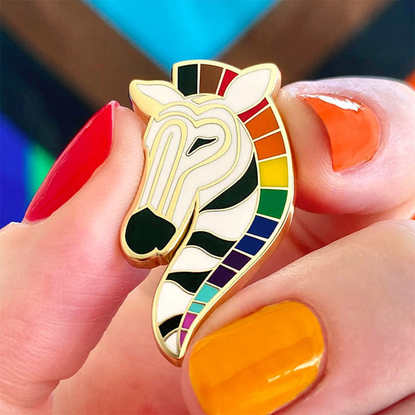 Zelda the Zestful Zebra Enamel Pin – Erstwilder