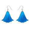 Lotus Mirror Drop Earrings - Blue