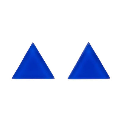 Erstwilder Essentials Triangle Bubble Resin Stud Earrings - Dark Blue EE0001-BU3100