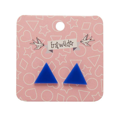 Erstwilder Essentials Triangle Solid Resin Stud Earrings - Dark Blue EE0001-SO3100