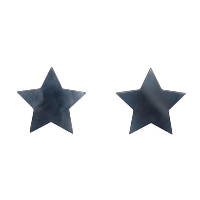 Erstwilder Essentials Star Marble Resin Stud Earrings - Blue Grey EE0002-MA3071