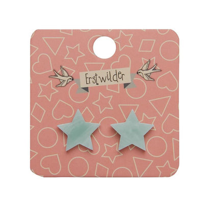 Erstwilder Essentials Star Marble Resin Stud Earrings - Mint EE0002-MA4300