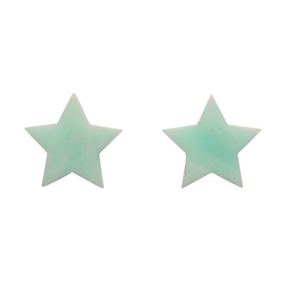 Erstwilder Essentials Star Marble Resin Stud Earrings - Mint EE0002-MA4300