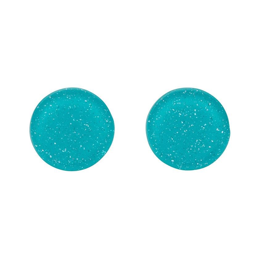 Erstwilder Essentials Circle Glitter Resin Stud Earrings - Turquoise EE0004-SG3300