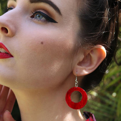 Erstwilder Essentials Circle Ripple Resin Drop Earrings -Red EE1004-RI1000