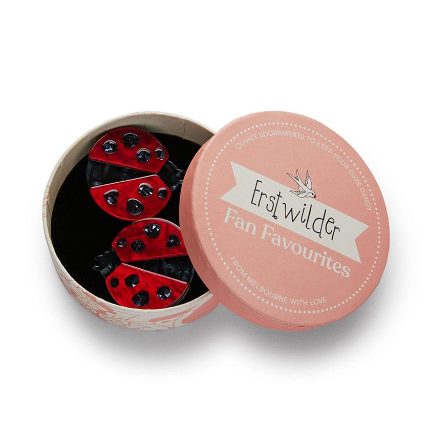 Erstwilder Lou-Lou Ladybug Hair Clips Set - 2 Piece AH2HR05